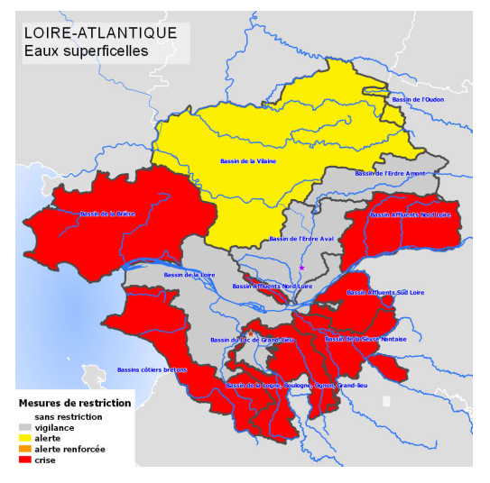 Loire-Atlantique - Sécheresse : diminution des restrictions